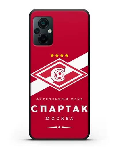 Чехол с логотипом ФК Спартак Москва с красным фоном силиконовый для Xiaomi Poco M5