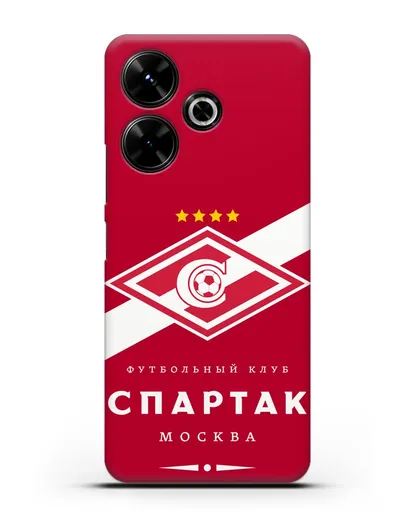 Чехол с логотипом ФК Спартак Москва с красным фоном силиконовый для Xiaomi Poco M6