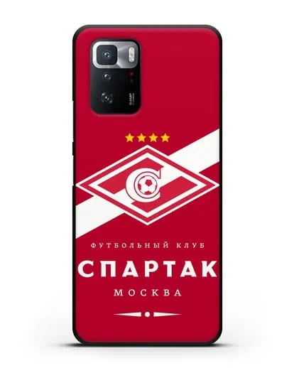 Чехол с логотипом ФК Спартак Москва с красным фоном силиконовый для Xiaomi Poco X3 GT