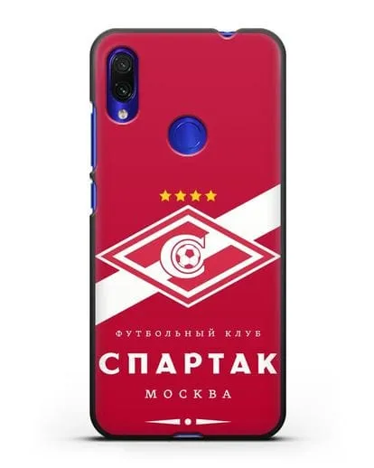 Чехол с логотипом ФК Спартак Москва с красным фоном силиконовый для Xiaomi Redmi Note 7