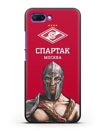 Чехол ФК Спартак Москва Гладиатор с красным фоном силиконовый для Honor 10