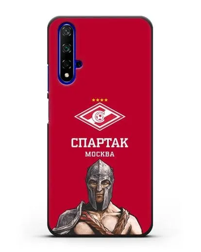 Чехол ФК Спартак Москва Гладиатор с красным фоном силиконовый для Honor 20