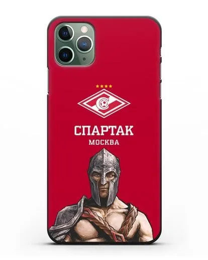 Чехол ФК Спартак Москва Гладиатор с красным фоном силиконовый для iPhone 11 Pro