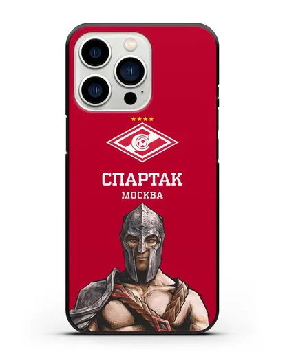 Чехол ФК Спартак Москва Гладиатор с красным фоном силиконовый для iPhone 13 Pro