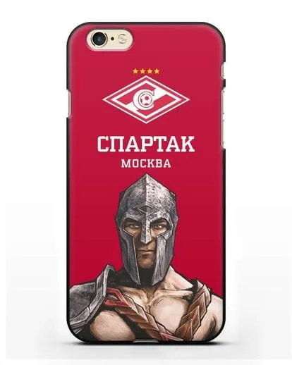 Чехол ФК Спартак Москва Гладиатор с красным фоном силиконовый для iPhone 6