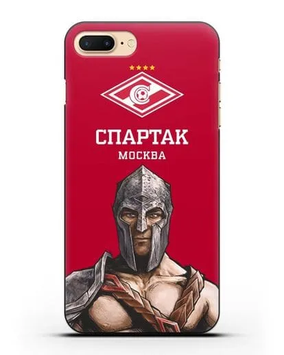 Чехол ФК Спартак Москва Гладиатор с красным фоном силиконовый для iPhone 7 Plus