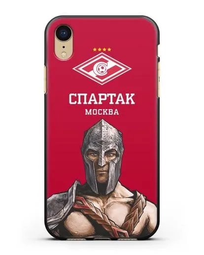 Чехол ФК Спартак Москва Гладиатор с красным фоном силиконовый для iPhone XR