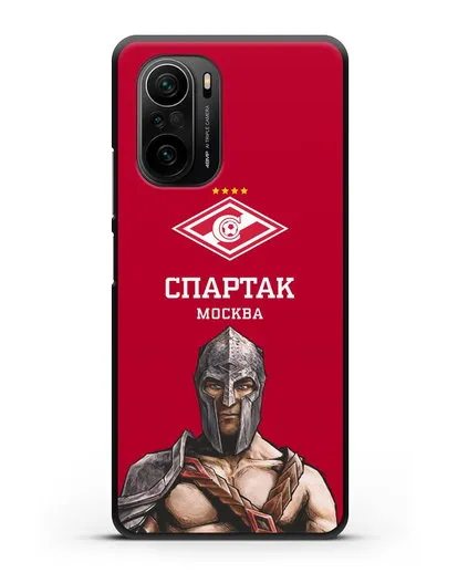 Чехол ФК Спартак Москва Гладиатор с красным фоном силиконовый для Xiaomi Poco F3 Pro