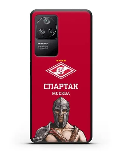 Чехол ФК Спартак Москва Гладиатор с красным фоном силиконовый для Xiaomi Poco F4