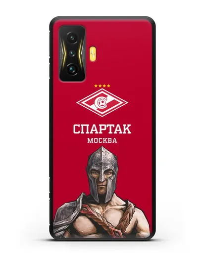 Чехол ФК Спартак Москва Гладиатор с красным фоном силиконовый для Xiaomi Poco F4 GT
