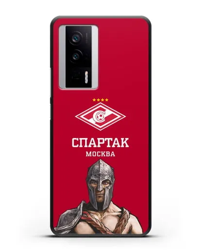 Чехол ФК Спартак Москва Гладиатор с красным фоном силиконовый для Xiaomi Poco F5 Pro