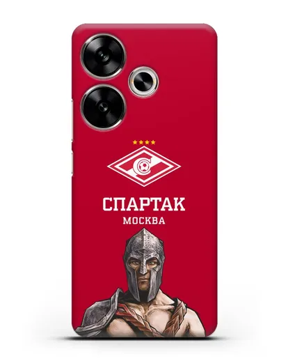 Чехол ФК Спартак Москва Гладиатор с красным фоном силиконовый для Xiaomi Poco F6