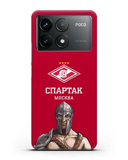 Чехол ФК Спартак Москва Гладиатор с красным фоном силиконовый для Xiaomi Poco F6 Pro