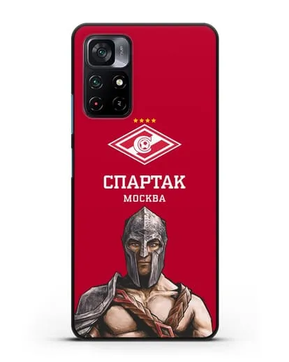 Чехол ФК Спартак Москва Гладиатор с красным фоном силиконовый для Xiaomi Poco M4 Pro 5G