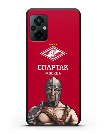 Чехол ФК Спартак Москва Гладиатор с красным фоном силиконовый для Xiaomi Poco M5