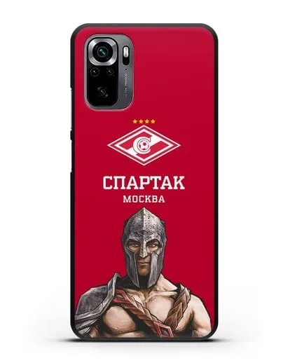 Чехол ФК Спартак Москва Гладиатор с красным фоном силиконовый для Xiaomi Poco M5s