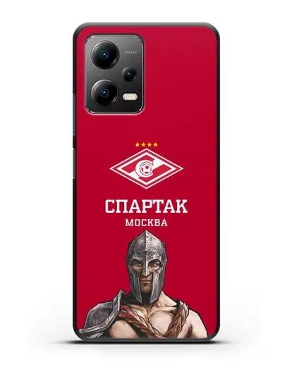 Чехол ФК Спартак Москва Гладиатор с красным фоном силиконовый для Xiaomi Poco X5