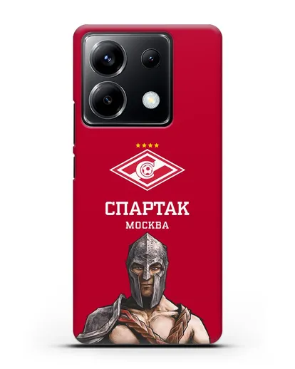 Чехол ФК Спартак Москва Гладиатор с красным фоном силиконовый для Xiaomi Poco X6