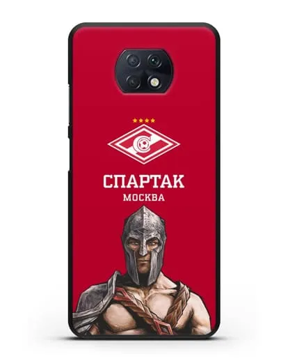 Чехол ФК Спартак Москва Гладиатор с красным фоном силиконовый для Xiaomi Redmi Note 9T