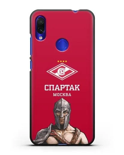 Чехол ФК Спартак Москва Гладиатор с красным фоном силиконовый для Xiaomi Redmi Note 7