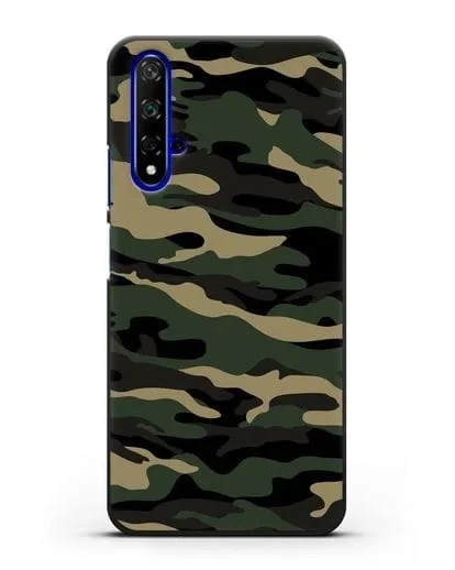 Чехол с армейским рисунком камуфляж вудланд силиконовый для Honor 20