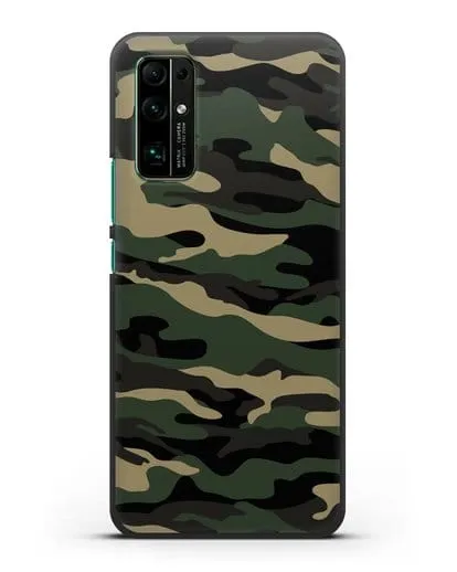 Чехол с армейским рисунком камуфляж вудланд силиконовый для Honor 30