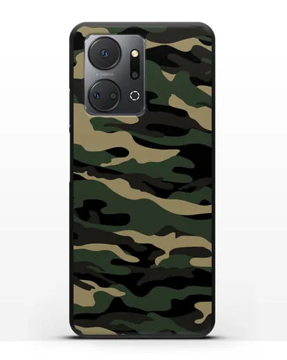Чехол с армейским рисунком камуфляж вудланд силиконовый для Honor X7a