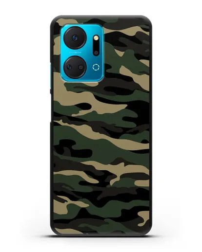 Чехол с армейским рисунком камуфляж вудланд силиконовый для Honor X7a Plus