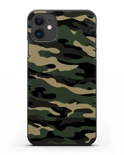 Чехол с армейским рисунком камуфляж вудланд силиконовый для iPhone 11