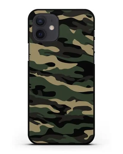 Чехол с армейским рисунком камуфляж вудланд силиконовый для iPhone 12