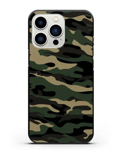 Чехол с армейским рисунком камуфляж вудланд силиконовый для iPhone 13 Pro