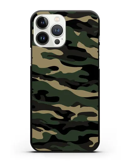 Чехол с армейским рисунком камуфляж вудланд силиконовый для iPhone 13 Pro Max