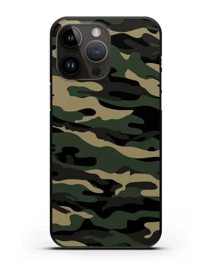 Чехол с армейским рисунком камуфляж вудланд силиконовый для iPhone 14 Pro Max