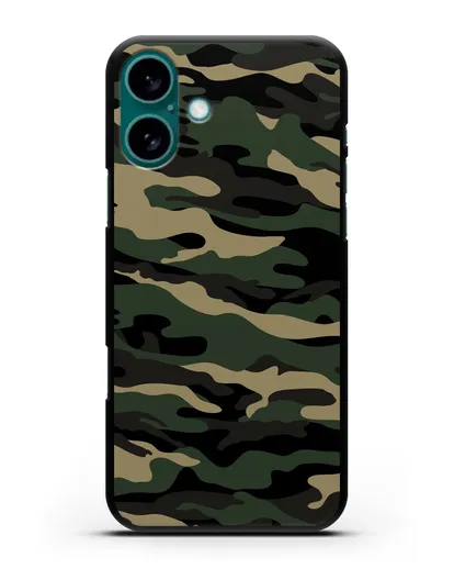 Чехол с армейским рисунком камуфляж вудланд силиконовый для iPhone 16 Plus