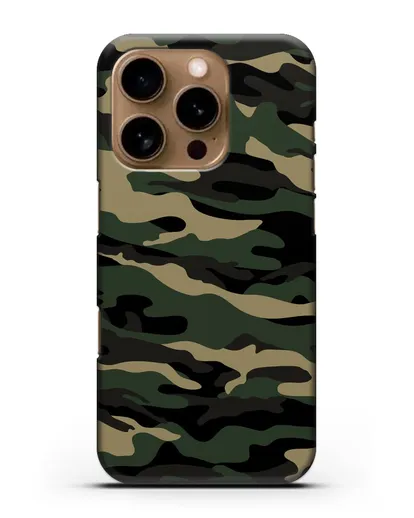 Чехол с армейским рисунком камуфляж вудланд силиконовый для iPhone 16 Pro
