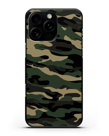 Чехол с армейским рисунком камуфляж вудланд силиконовый для iPhone 16 Pro Max