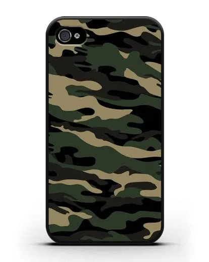 Чехол с армейским рисунком камуфляж вудланд силиконовый для iPhone 4/4s