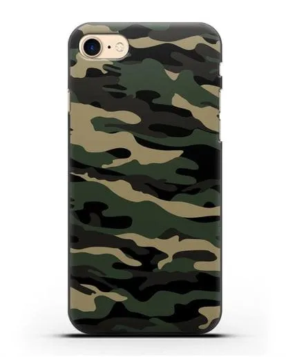 Чехол с армейским рисунком камуфляж вудланд силиконовый для iPhone 7