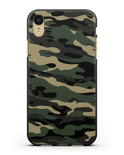 Чехол с армейским рисунком камуфляж вудланд силиконовый для iPhone XR