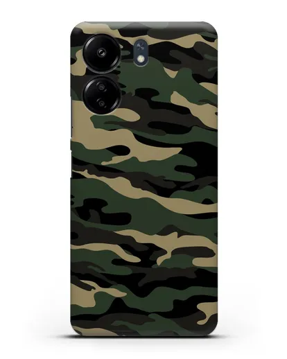 Чехол с армейским рисунком камуфляж вудланд силиконовый для Xiaomi Poco C65