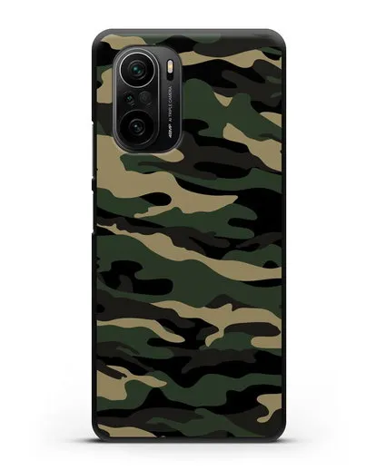 Чехол с армейским рисунком камуфляж вудланд силиконовый для Xiaomi Poco F3