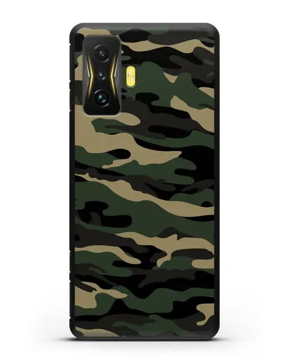 Чехол с армейским рисунком камуфляж вудланд силиконовый для Xiaomi Poco F4 GT