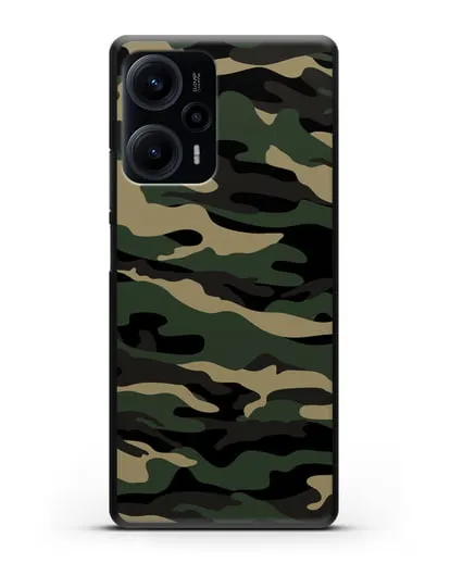 Чехол с армейским рисунком камуфляж вудланд силиконовый для Xiaomi Poco F5