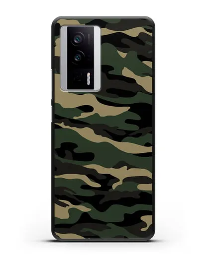 Чехол с армейским рисунком камуфляж вудланд силиконовый для Xiaomi Poco F5 Pro