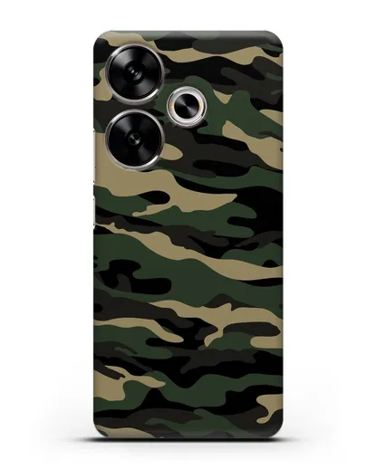 Чехол с армейским рисунком камуфляж вудланд силиконовый для Xiaomi Poco F6