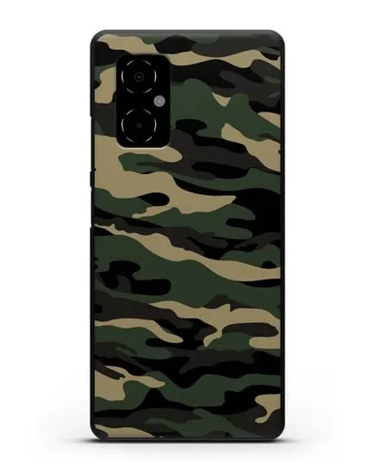 Чехол с армейским рисунком камуфляж вудланд силиконовый для Xiaomi Poco M4 5G