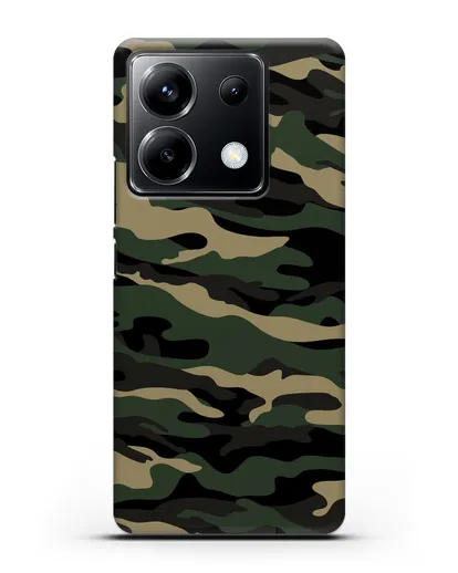 Чехол с армейским рисунком камуфляж вудланд силиконовый для Xiaomi Poco X6