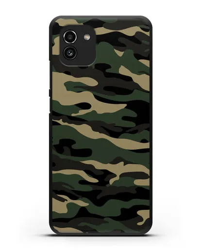 Чехол с армейским рисунком камуфляж вудланд силиконовый для Samsung Galaxy A03 [SM-A035]