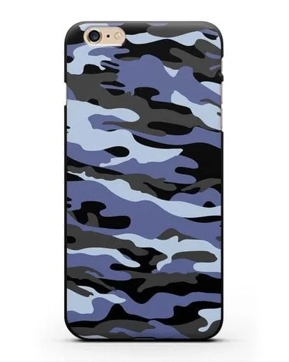 Чехол с рисунком камуфляж синий силиконовый для iPhone 6 Plus