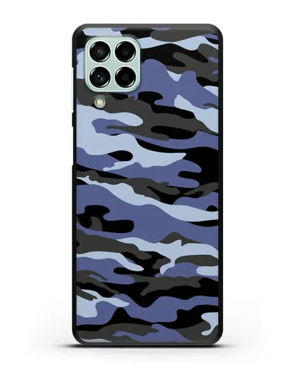 Чехол с рисунком камуфляж синий силиконовый для Samsung Galaxy M53 [SM-M536]